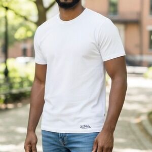 Von Dutch Originals Mens 4 Pack Crew Neck T-Shirts White Sz L Premium Cotton NWB